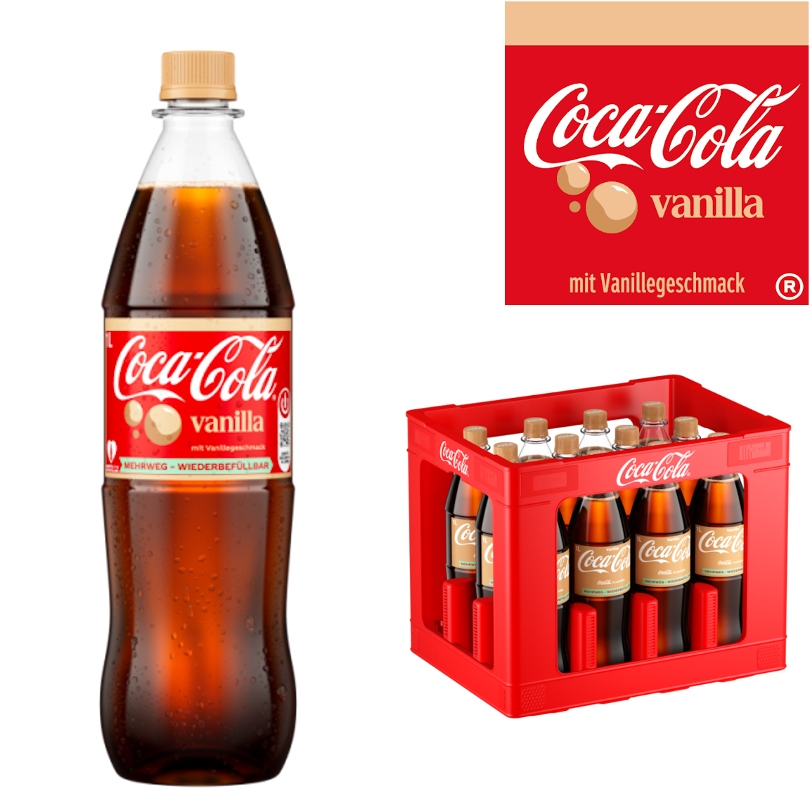 Coca‑Cola Vanilla (12/1,0 Ltr. PET MEHRWEG)