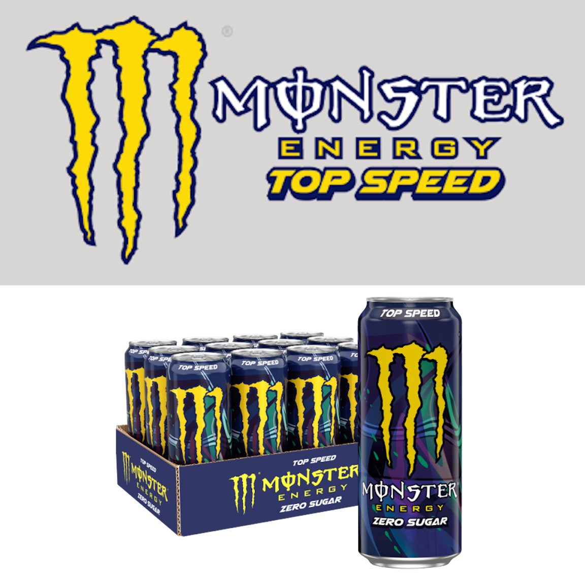 Monster Energy Top Speed Zero Sugar (12/0,50 Ltr. Dose EINWEG)