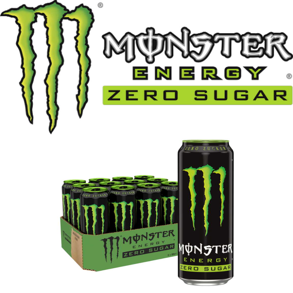 Monster Energy Zero Zucker  (12/0,50 Ltr. Dose EINWEG)