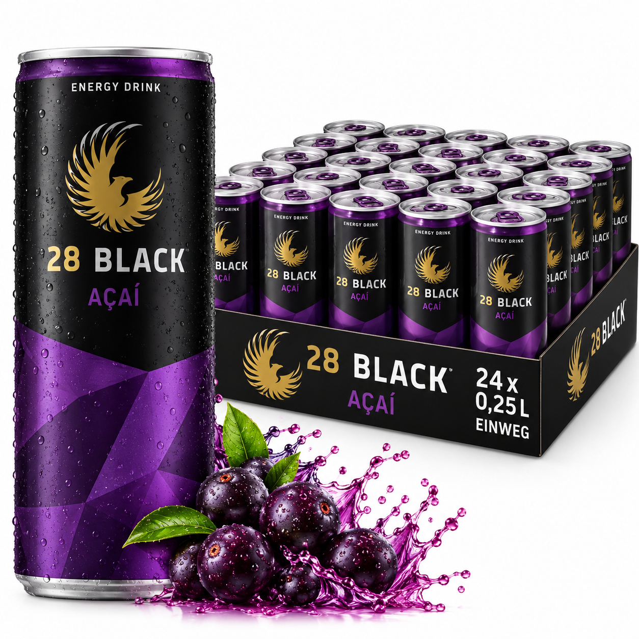28 Black Acai (24/0,25 Ltr. Einweg)