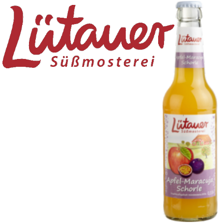 Lütauer Apfel-Maracujaschorle (24/0,33 Ltr. Glas MEHRWEG)